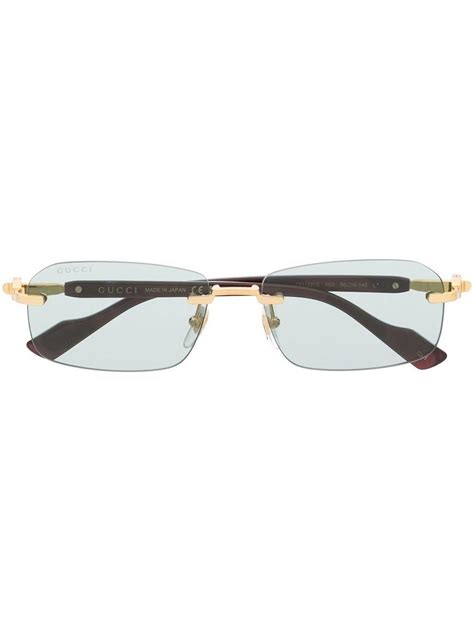 gucci sunglass red men|Gucci rimless glasses for men.